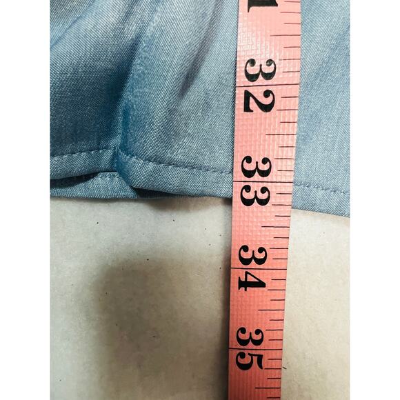 SPEECHLESS sz M light blue denim like Tiered Ruffle Chambray Dress NWT 0B9 - Picture 8 of 10